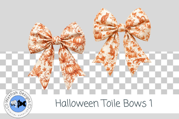 Halloween Toile Bows 1 example image 1