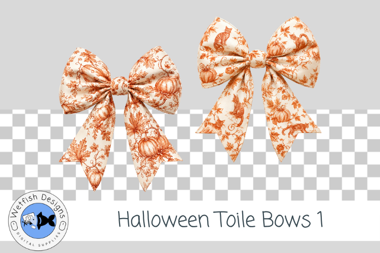 Halloween Toile Bows 1