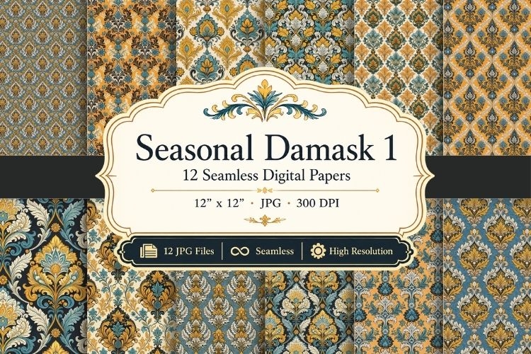 Seasonal Damask Papers & Patterns 1
