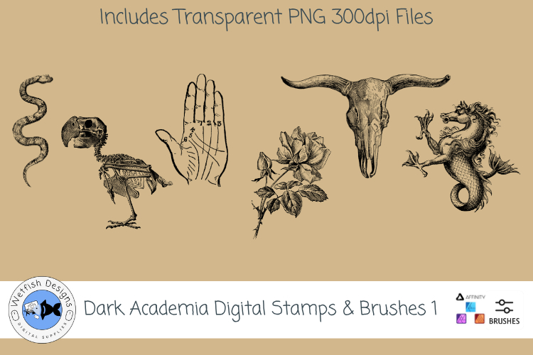 Dark Academia Stamps and Brushes 1