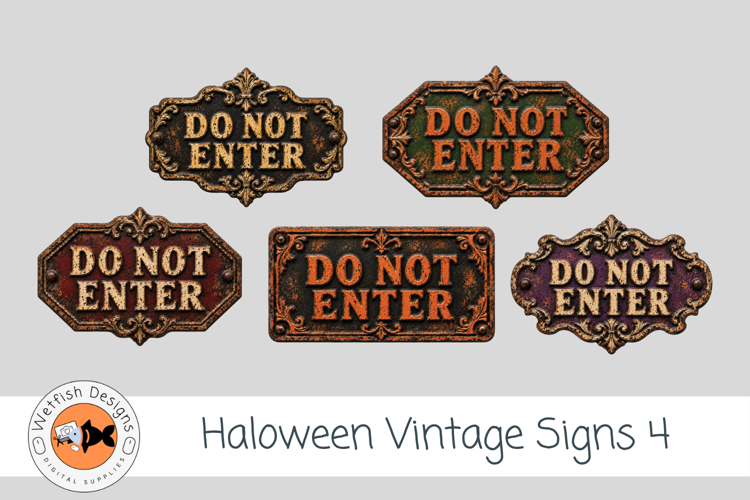 Vintage Halloween Vintage PNG Clipart Signs 4