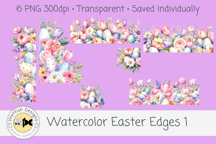 Watercolor PNG 300dpi Easter Edges 1