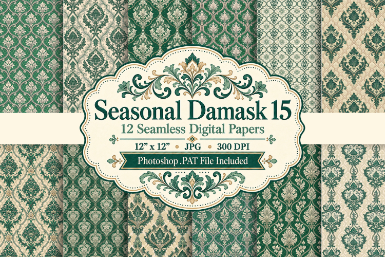 Seasonal Damask Papers & Patterns 15