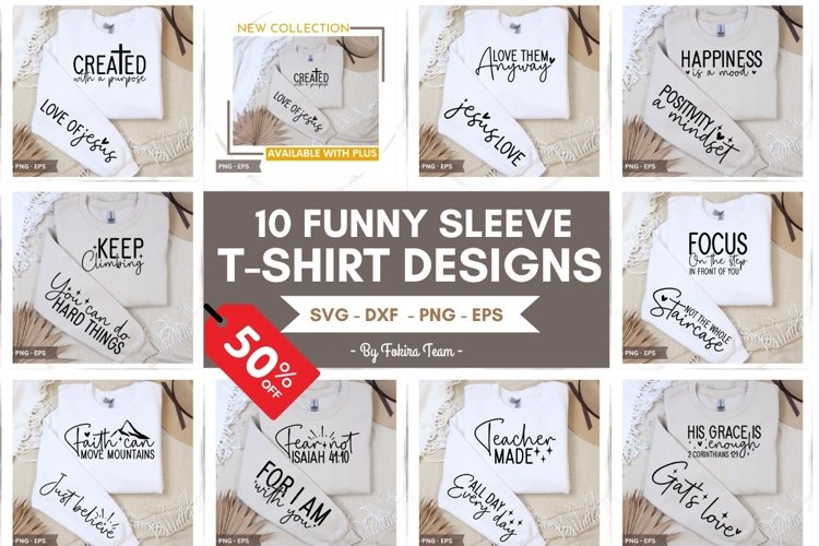 Funny Sleeve T-shirt Designs SVG Bundle, Sleeve T-shirt