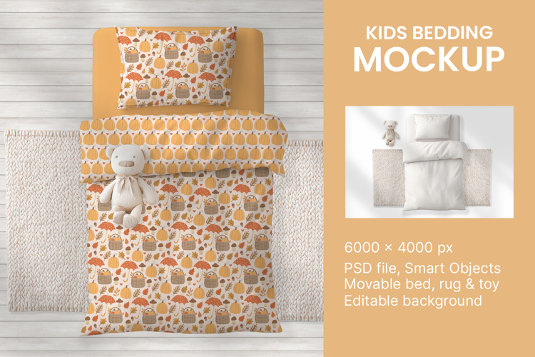 Kid Bedding Mockup