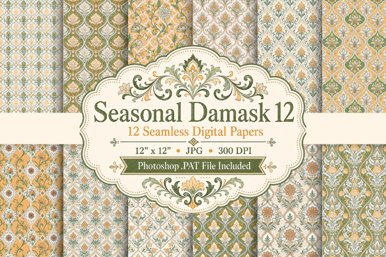 Seasonal Damask Papers & Patterns 12