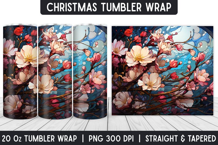 Red Cardinal Stained Glass Tumbler Wrap | Christmas