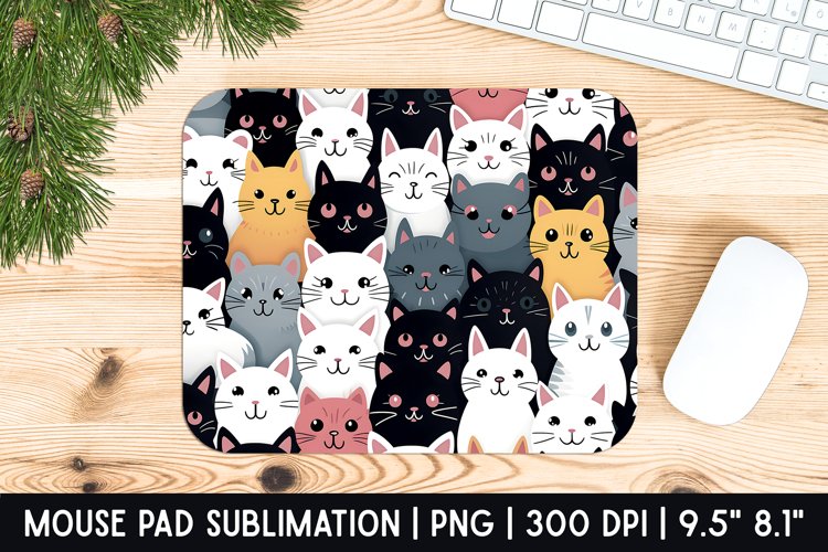 Cats Pattern Mouse Pad Sublimation Designs | Mousepad Design