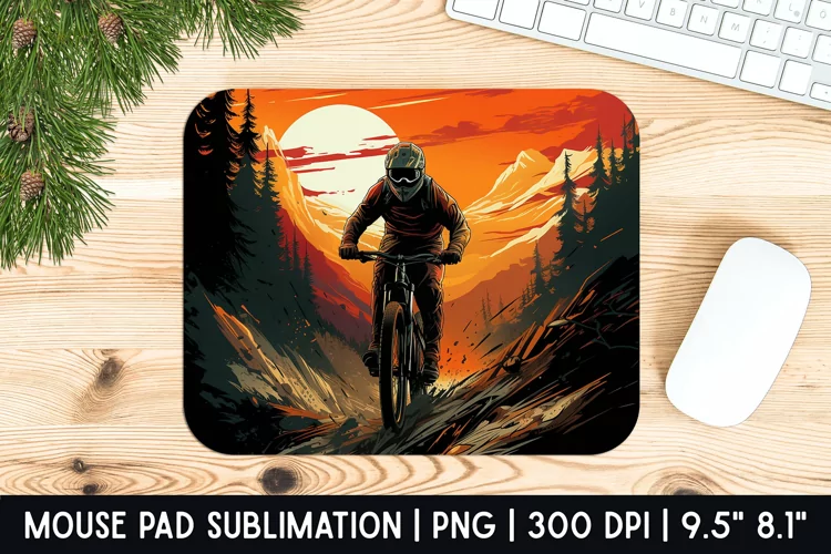 Mountian Bike Mouse Pad Sublimation Designs | Mousepad