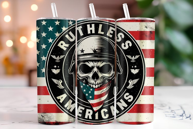 Ruthless Americans 4th of july 20oz Tumbler Wrap Sublimation