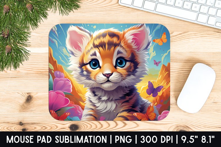 Baby Tiger Mouse Pad Sublimation Design | Mouse Pad Design