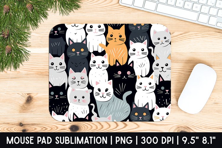 Cats Pattern Mouse Pad Sublimation Designs | Mousepad Design
