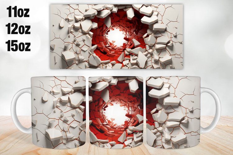 3D Mug Wrap Design | Sublimation PNG | 11oz 12oz   15oz