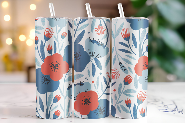 Flowers Tumbler Wrap | Sublimation | Tumbler