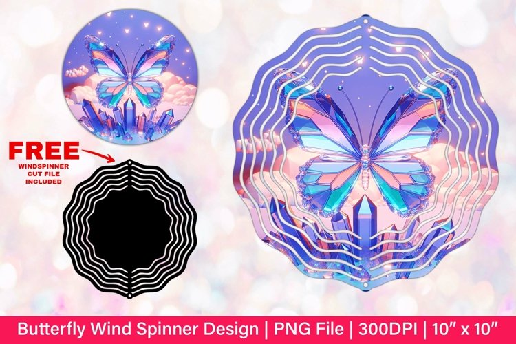 Butterfly Wind Spinner Sublimation Design