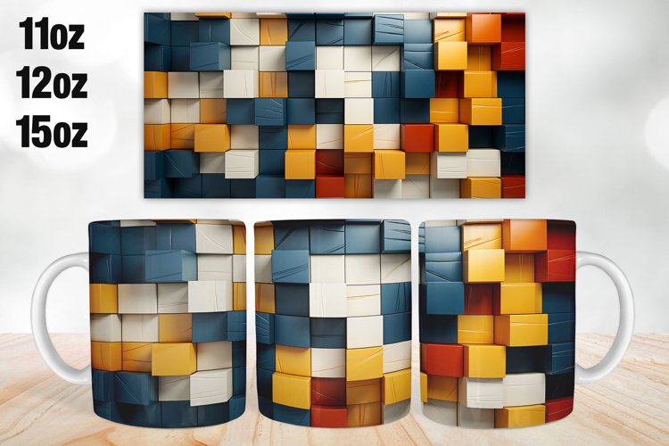 3D Mug Wrap Design | Sublimation PNG | 11oz 12oz   15oz