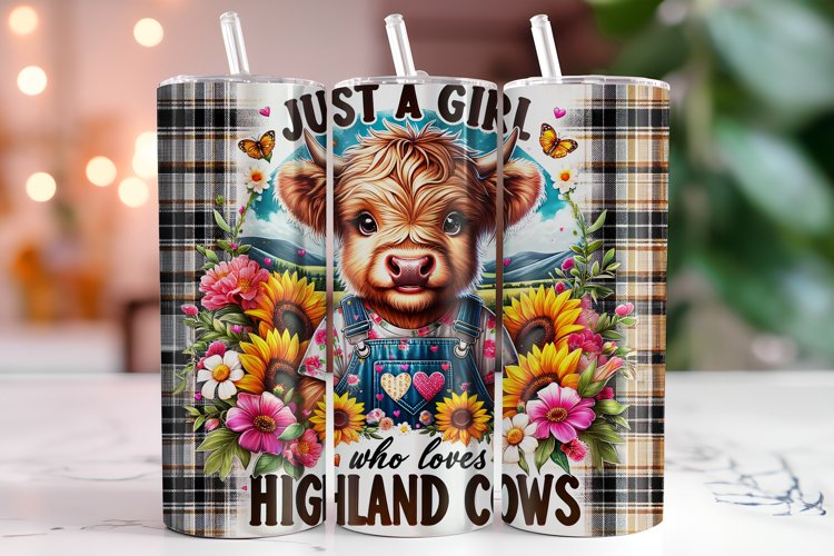 Highland Cow Tumbler Wrap Sublimation, 20oz Tumbler Wrap