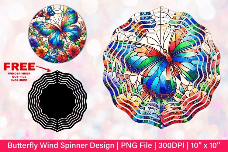 Butterfly Wind Spinner Sublimation Design