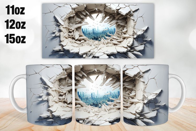 3D Mug Wrap Design | Sublimation PNG | 11oz 12oz   15oz