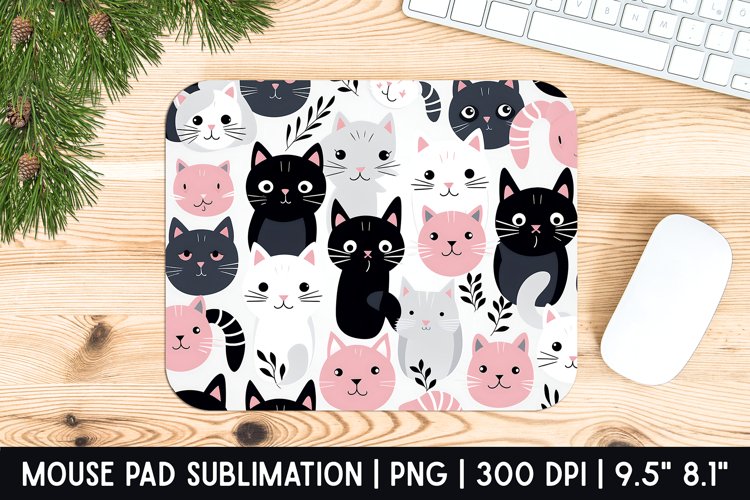 Cats Pattern Mouse Pad Sublimation Designs | Mousepad Design