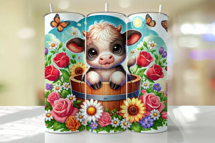 Highland Cow Tumbler Wrap | Sublimation | Tumblers