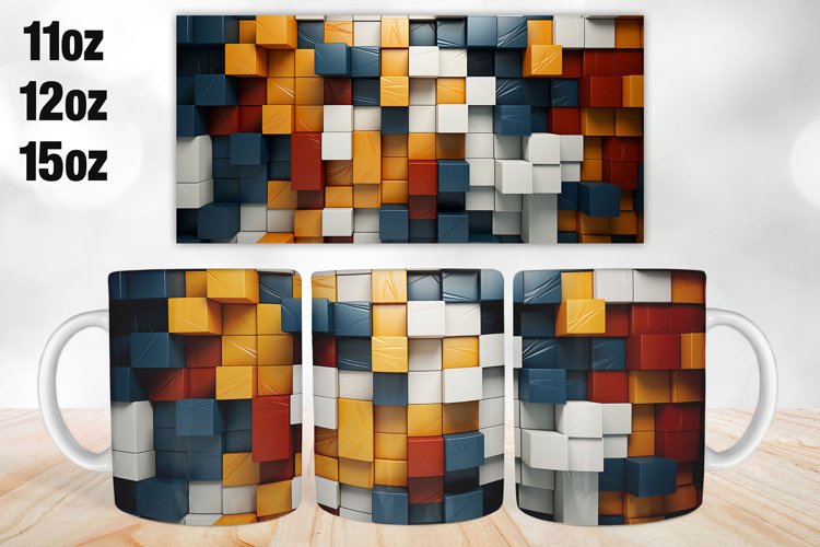 3D Mug Wrap Design | Sublimation PNG | 11oz 12oz   15oz