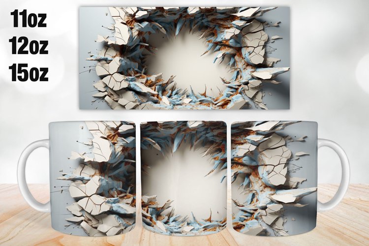 3D Mug Wrap Design | Sublimation PNG | 11oz 12oz   15oz