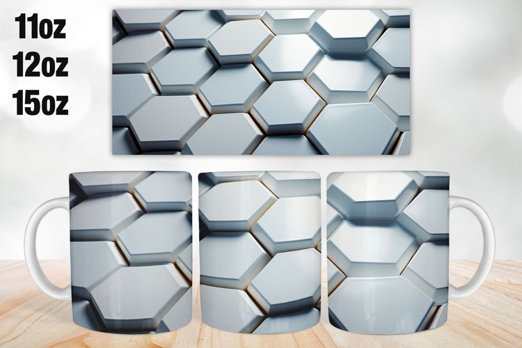 3D Pattern Mug Wrap Design | Sublimation PNG