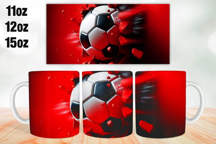 Soccer Mug Wrap Sublimation 11oz, 12oz, 15oz