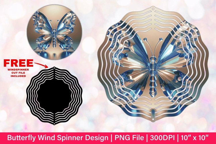Butterfly Wind Spinner Sublimation Design