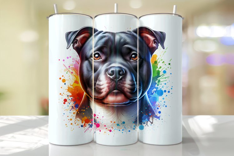 Dog Tumbler Wrap Sublimation Design example image 1