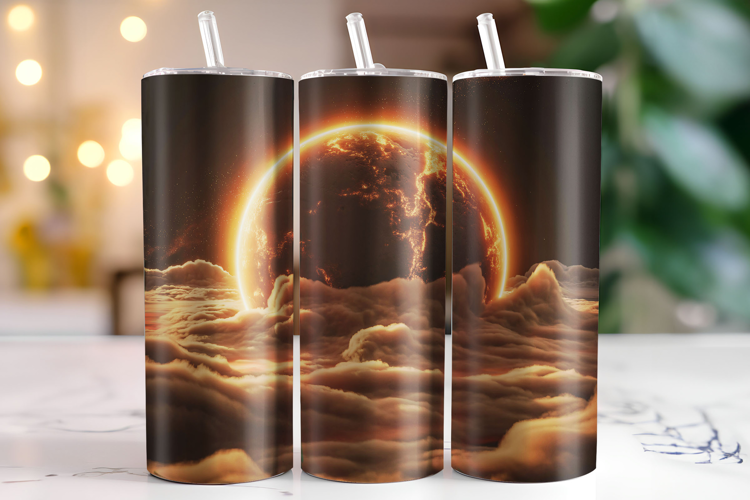 Fire Planet Tumbler Wrap | Sublimation | Tumblers