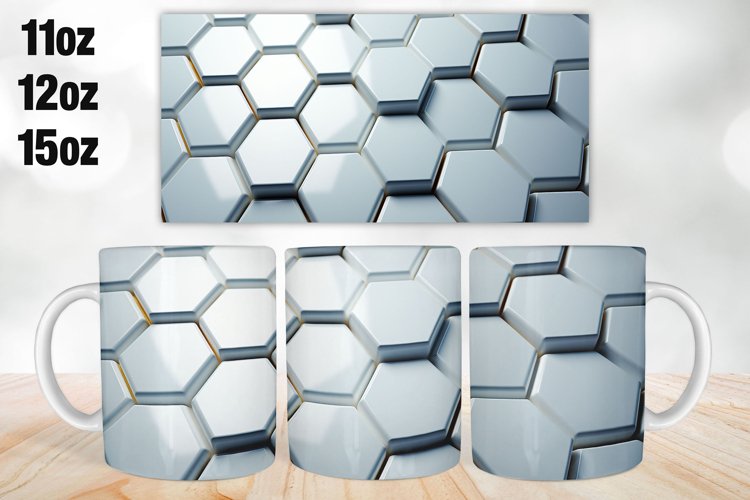 3D Pattern Mug Wrap Design | Sublimation PNG