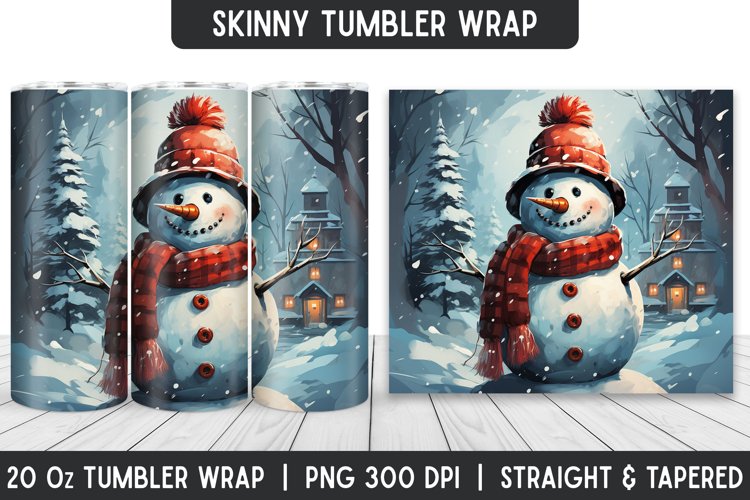 Snowman Tumbler Sublimation Wrap | | Sublimation Designs