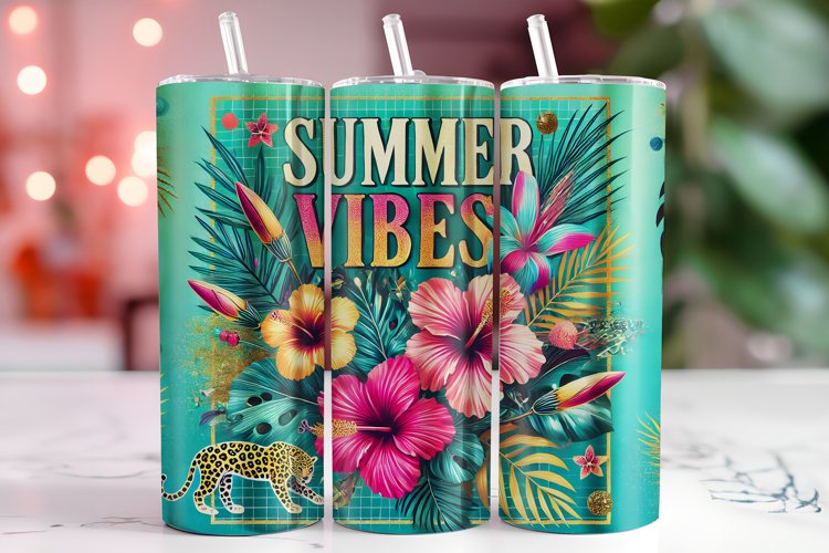 Summer Vibes 20oz Tumbler Wrap Sublimation