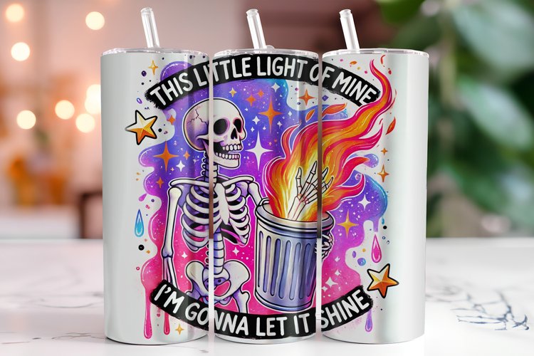 Skeleton 20oz Tumbler Wrap Sublimation