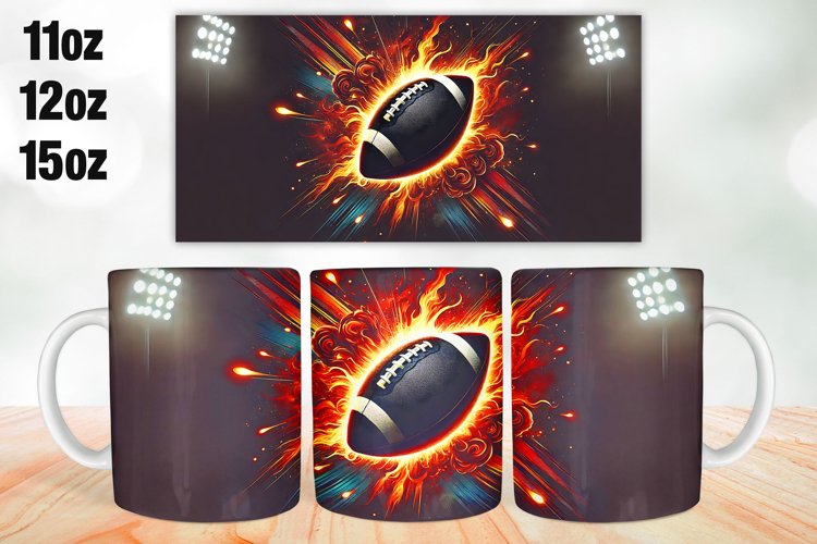 Football Mug Wrap Sublimation 11oz, 12oz, 15oz