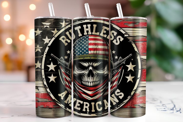 Ruthless Americans 4th of july 20oz Tumbler Wrap Sublimation