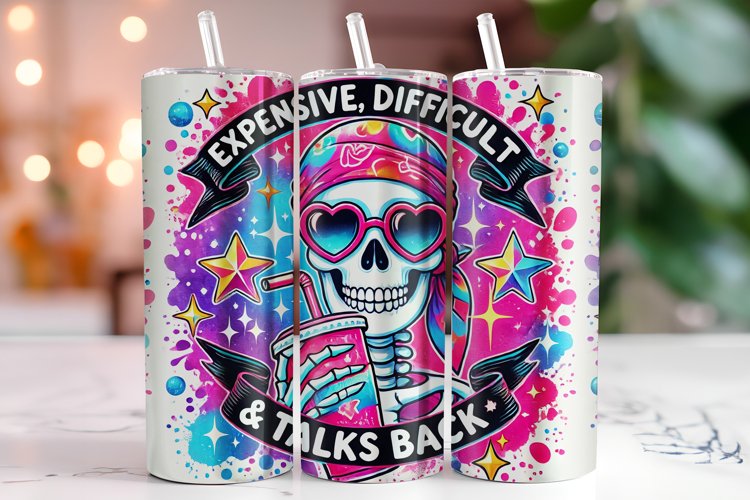 Skeleton 20oz Tumbler Wrap Sublimation