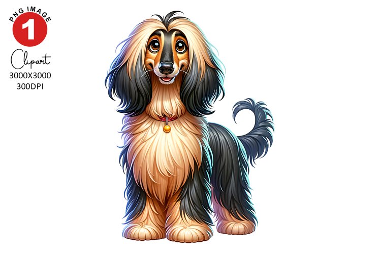Funny Afghan Hound Dog Clipart Sublimation PNG Design