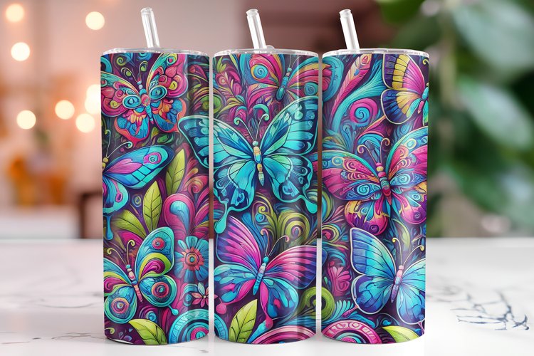 Butterflies 20oz Tumbler Wrap Sublimation