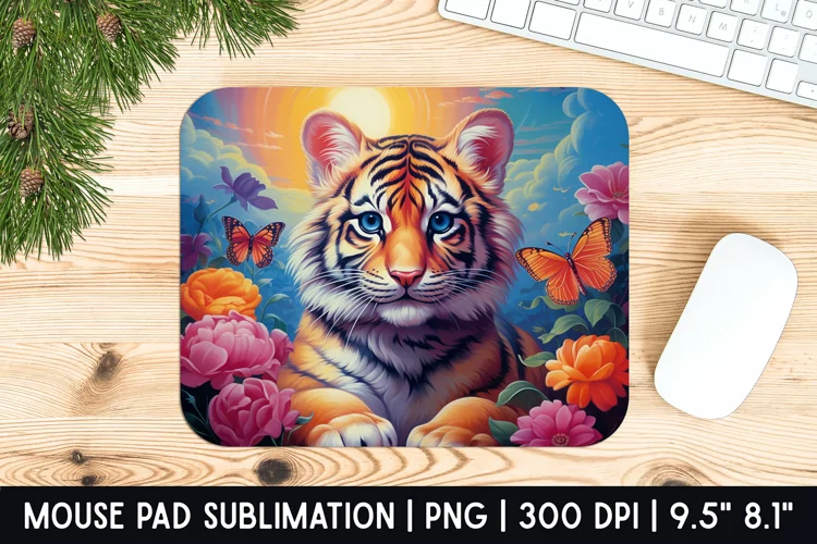 Tiger Mouse Pad Sublimation Design | Mouse Pad Design