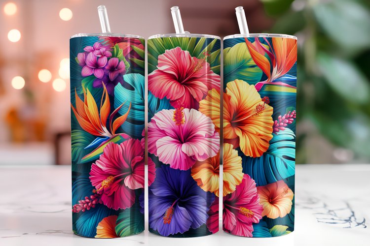 Hibiscus Tropicals 20oz Tumbler Wrap Sublimation