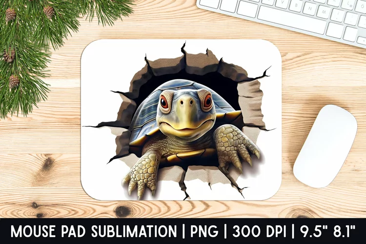 3D Turtle Mousepad Sublimation Designs | Mouse Pad Designs