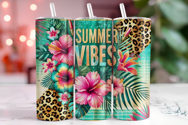 Summer Vibes 20oz Tumbler Wrap Sublimation