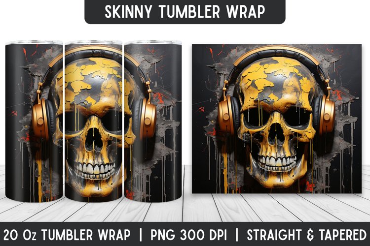 Skull Tumbler Sublimation Wrap | | Sublimation Designs