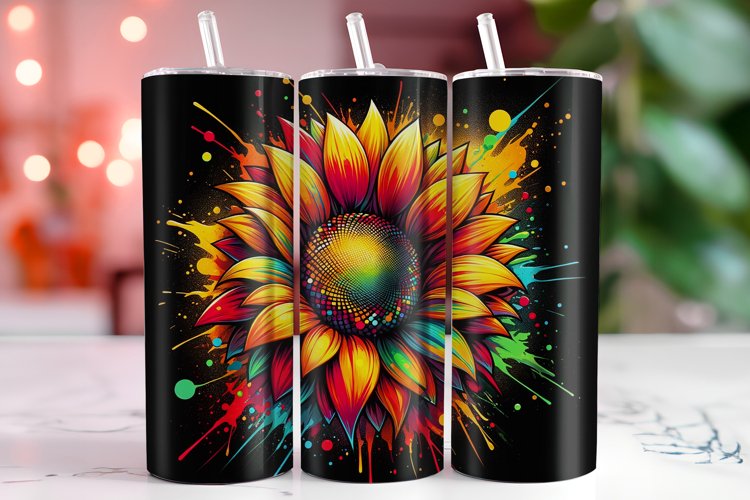 Vibrant Sunflower 20oz Tumbler Wrap Sublimation