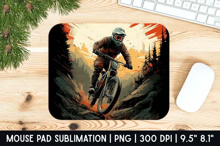 Mountian Bike Mouse Pad Sublimation Designs | Mousepad