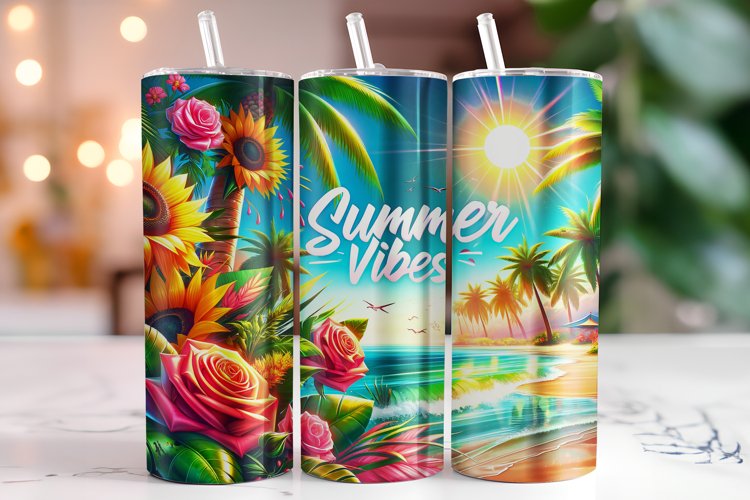 Summer Vibes 20oz Tumbler Wrap Sublimation
