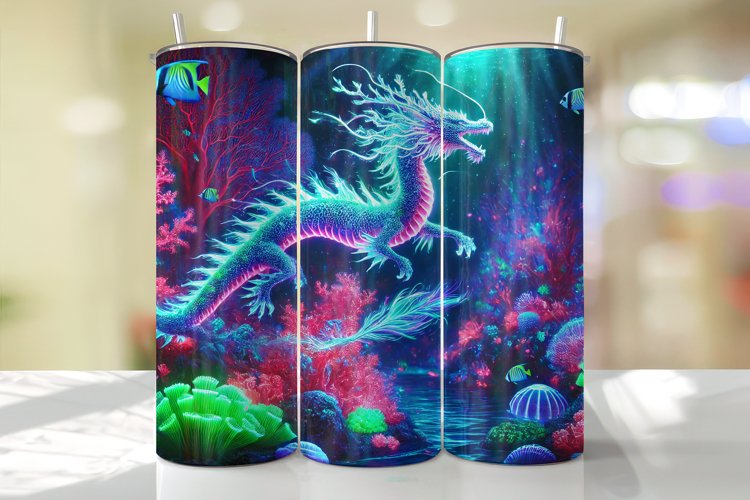 Dragon Tumbler Wrap | Sublimation | Tumblers example image 1
